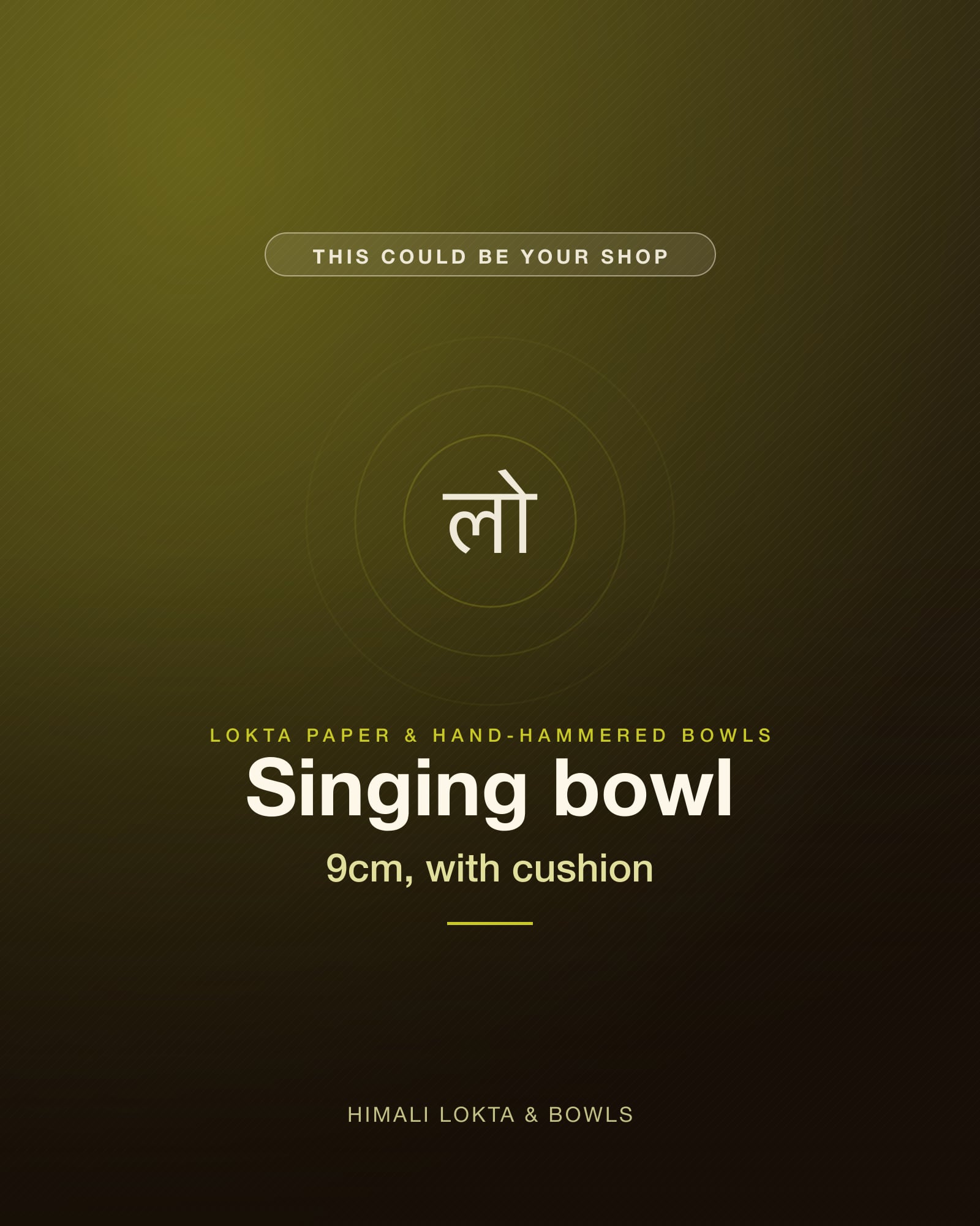 Singing bowl · 9cm, with cushion — Himali Lokta & Bowls